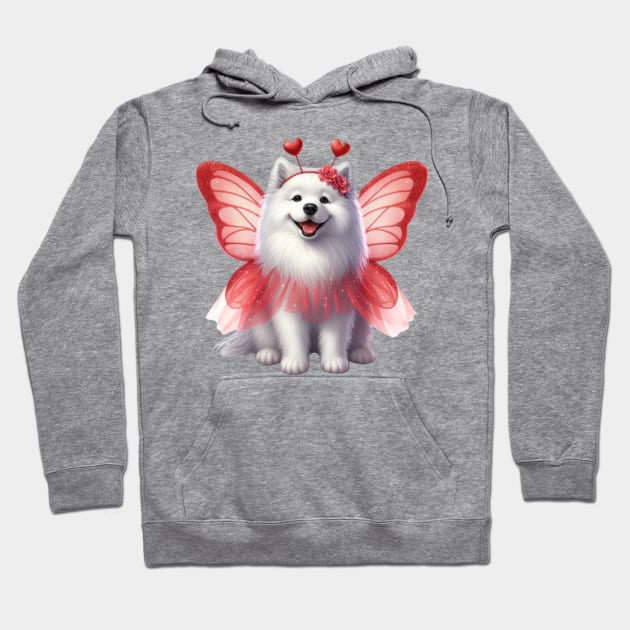 Valentine Fairy Samoyed Dog Hoodie by Chromatic Fusion Studio